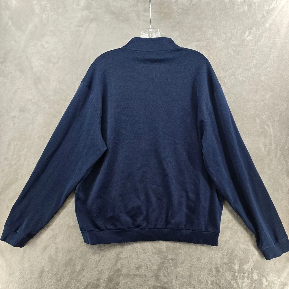 Masters Clubhouse Collection Quarter Zip Mens XL Navy Blue Made in Italy Logo